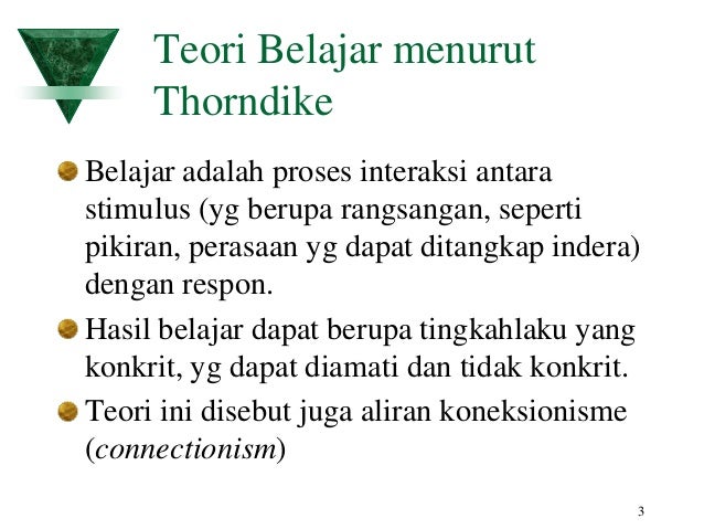 aplikasi teori belajar thorndike